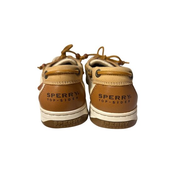 Sperry Womens Angelfish Boat Shoes Size 7 Tan Leather & Canvas‎ Casual Loafers - Picture 6 of 9